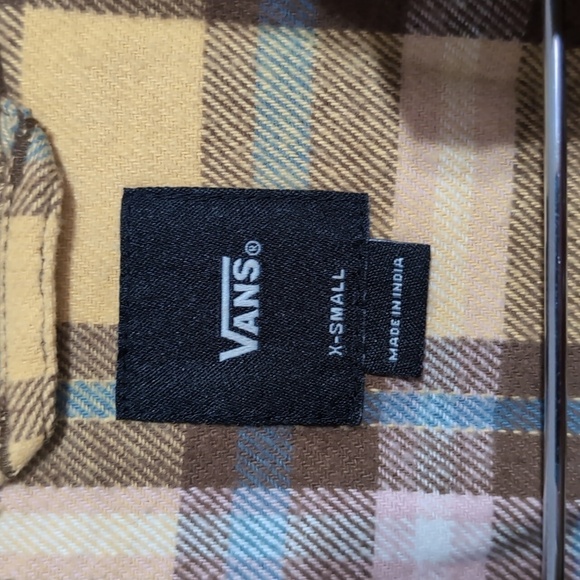 Vans Amelia Women's Flannel Yellow Multicolored Button Up Size Extra Small - Picture 2 of 6